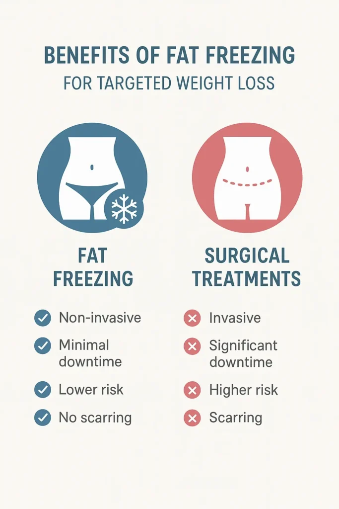 graphic showing the benefits of fat freezing Horsham